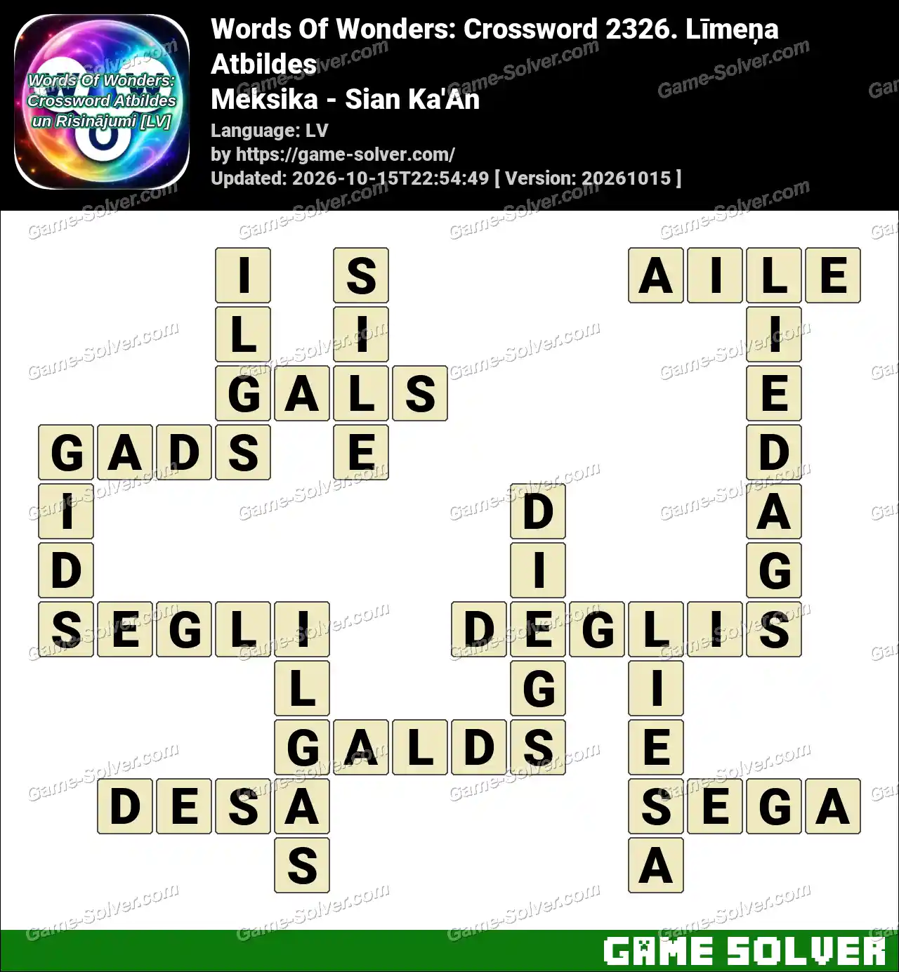 Words Of Wonders: Crossword 2326. Līmeņa Atbildes – Meksika – Sian Ka’An
